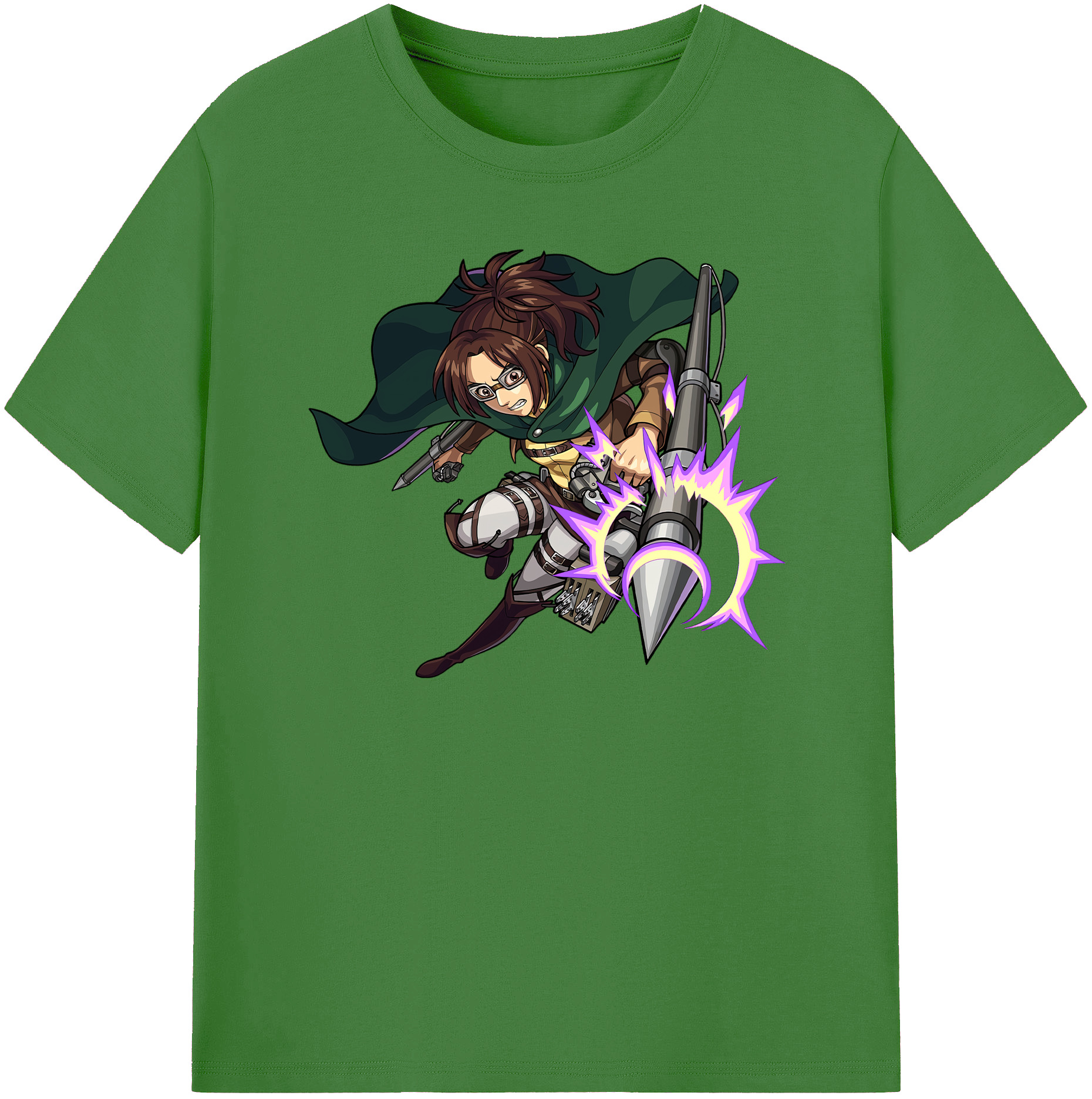 （画像用） 進撃の巨人 ハンジ·ゾエ Attack on Titan Hanji Zoe レディースカジュアルプリントTシャツ（綿100％）